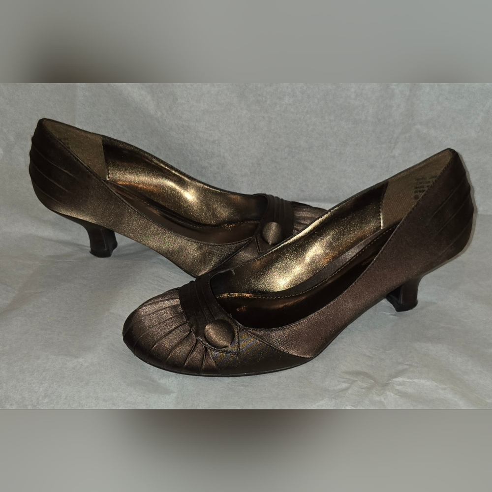 Unlisted Brown Heels with Ruched Toe Detail